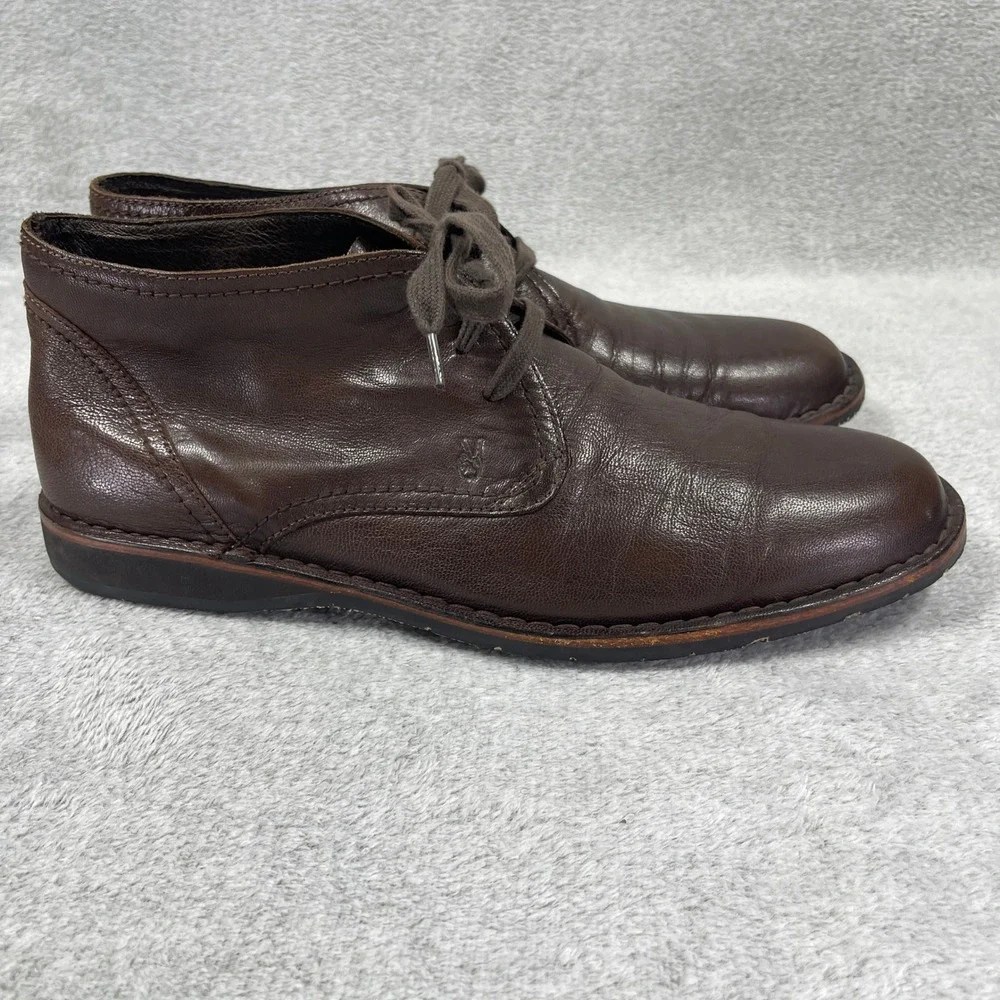 John Varvatos Chukka Boots Mens 13 Brown Leather Lace Up Ankle Boots Casual
